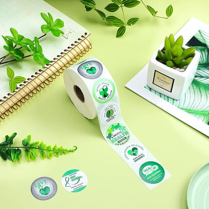 1000 Pieces Mental Health Awareness Stickers Small Green Ribbon Awareness Stickers Mental Health Gifts for Adult Women Men Teens Kids Fundraiser Event Mental Health Handout Supplies, 8 Styles