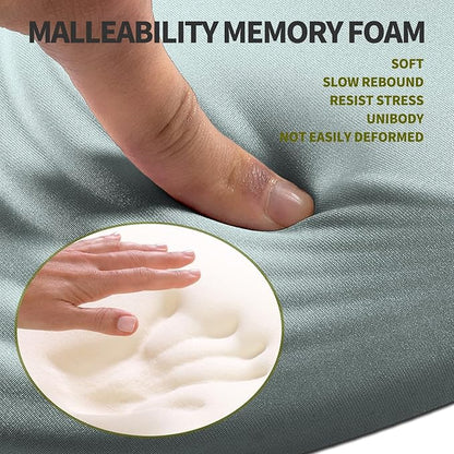 Hokafenle Ergonomic Mouse Pad Wrist Support, Terraced Slope Carpal Tunnel Wrist Pad for Mouse with Unibody Memory Foam, Wrist Rest Pain Relief Mousepad (Light Cyan, 11.8x7.9 in)