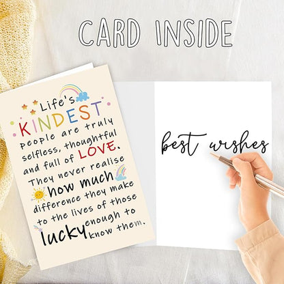 OJsensai Funny Thank You Card for Him Her, Best Appreciation Gifts for Women Men, Colorful Friend Friendship Gifts