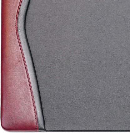 Dacasso Pad with Side Rails Luxury Leather Blotter for Writing-Executive Desk Surface Protector, 25.5" x 17.25", Burgundy