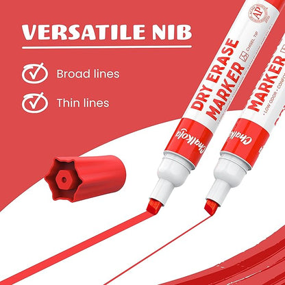 Chalkola Dry Erase Markers Bulk Pack of 60 Colors (15x Black, Red, Green Blue), White Board Markers Dry Erase Pens - Low odor Whiteboard Pens for Kids, Home, Office & Back to School Supplies