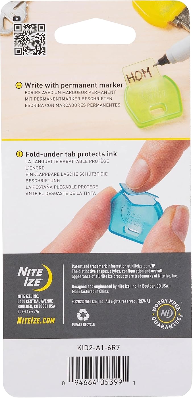 Nite Ize IdentiKey Covers, Color Coded ID Key Labels, Key Identifier Caps, Assorted 6 Pack