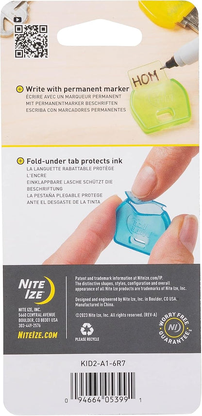 Nite Ize IdentiKey Covers, Color Coded ID Key Labels, Key Identifier Caps, Assorted 6 Pack