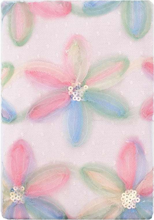 BLBMH Book Covers for Paperbacks Fit for 5.5x8.4 inch Adjustable Book Sleeve Cover for A5 Books Soft Cloth Protector for Notebook Journal - Flower