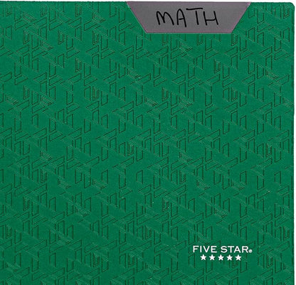 Five Star 2-Pocket Folder, Plastic Folder with Stay-Put Tabs, Fits 3 Ring Binder, Holds 8-1/2" x 11" Paper, Green (333420E-ECM)