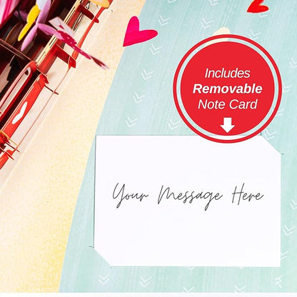 Paper Love 3D Loads of Love Pop Up Card, With Detachable Popup Keepsake, Gift for Birthday, Anniversary, All Occasion - Oversized 10" x 7" Cover - Includes Envelope and Note Tag