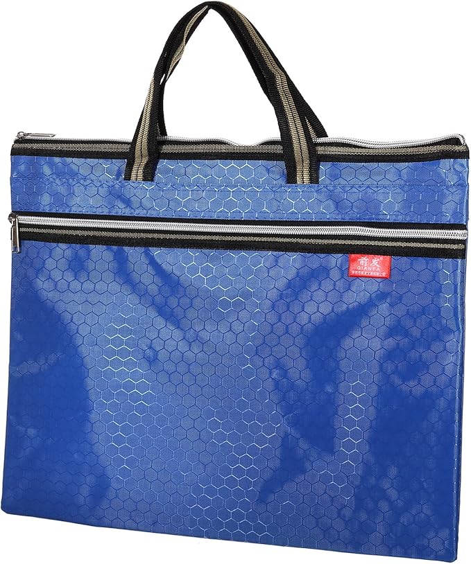 PATIKIL Waterproof Zipper File Bag, Documents Books Tools Storage Zip Pouch for Office Travel, Blue