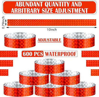 Epakh 600 Pcs Paper Wristbands Neon Wrist Bands Waterproof Handbands for Events Lightweight Concert Wristbands Neon Colored Adhesive Wrist Band for Party