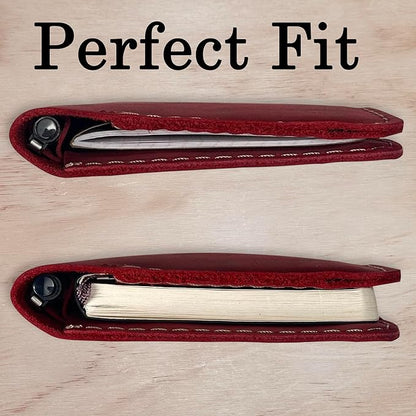 Leather Cover for Field Notes, Passport Cover, Leather Notebook Cover for 3.5" x 5.5" with Pen Holder, Only Cover (Red)