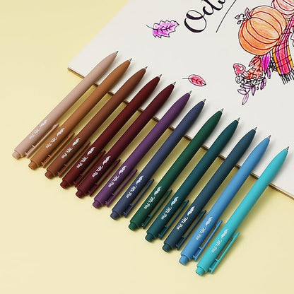 Mr. Pen- Retractable Gel Pens, 12 Pack, Dark Vintage Gel Pens, Gel Pens Fine Point 0.7mm, Retractable Pens, Cute Pens, Gel Ink Pens, Aesthetic Pens for Journaling Fine Tip Pens