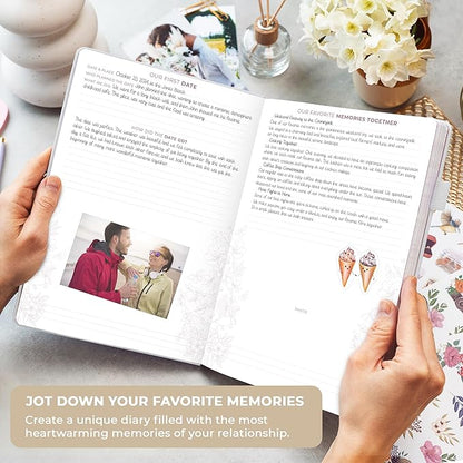 Clever Fox Anniversary Journal – Couple Memory Book & Photo Album with Writing Space – Wedding, Bridal Shower & Married Couple Gifts (White)