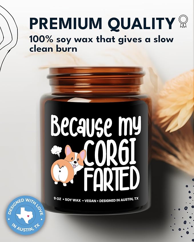 Funny Corgi Candle, Corgi Gifts for Corgi Lovers Women & Men, Corgi Gifts for Him, Cute Corgie Lovers Gift, Unique Corgi Gifts for Her, Ideal Corgie Lovers Gift for Birthday, Christmas, Gift-Ready