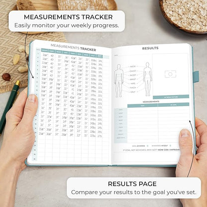 Clever Fox Food Journal - Daily Food Diary, Meal Planner to Track Calories & Nutrients, Weight Tracker Notebook, A5 (Aquamarine)