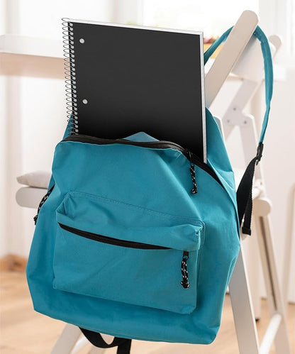 Dunwell College Ruled 1 Subject Notebook, 80 Sheets, Spiral Notebook with 8.5 x 11 Paper, Protective Plastic Cover, Divider with Pockets, Perforated Pages, 3-Hole Punched