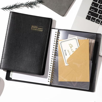 2025 Planner - 3-Layer Down Weekly & Monthly Planner Notepad, 8.5'' x 6.4''(A5 Size), JAN 2025 - DEC 2025, Appointment Book, 60 Minutes Intervals, Monthly Tab, Spiral Bound, Back Pocket, Julian Date
