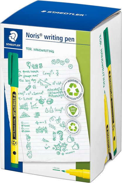 STAEDTLER 307-5 CT50 Noris Handwriting Pen - Green (Tub of 50)