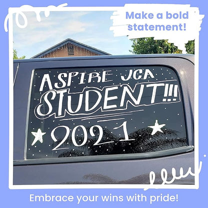 White Jumbo Chalk Markers - 15mm Window Markers | Pack of 4 White Pens - Use on Cars, Chalkboard, Whiteboard, Blackboard, Glass, Bistro | Loved by Teachers, Artists, Businesses