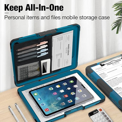 Sooez Toughest Clipboard with Storage, Internal Pen Pouch Included, Letter/ A4 Size, Shockproof Heavy Duty Plastic Clip Boards 8.5x11”, High Capacity Clipboards Box Case for Contractor Trucker Driver