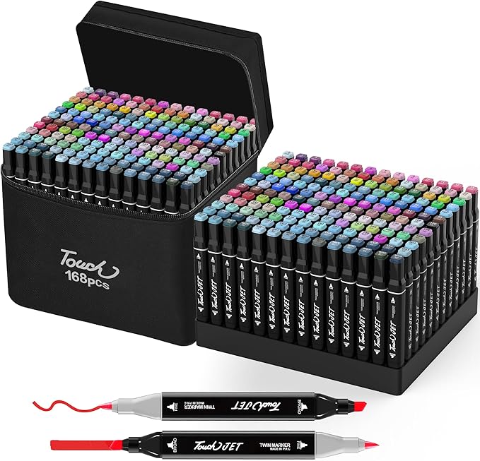 Alcohol Markers, 168 Colors Dual Tip Art Markers, Drawing Markers, Coloring Marker for Kids Sketching Adult Coloring