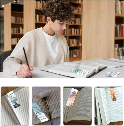 48 Piece Bible Verse Magnetic Bookmarks - Christian Scripture Inspirational Book Marks with Boxes - Religious Motivational Book Marker Prayer Page Clips for Women & Men Reading Gifts(Mountains Style)