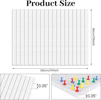 Large Cork Board for Office White Grey Felt Board Alternative-12 Pack Felt Wall Tiles for Office Wall Decor,Felt Bulletin Board Tiles,Push pin Board Wall Organizer for Office