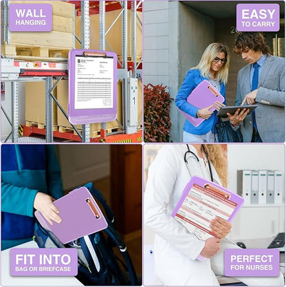 Sooez Clipboard with Storage, High Capacity Nursing Clipboard with Pen Holder, Clip Boards 8.5x11 with Storage, Low-Profile Clip, Lightweight Plastic Clipboard for Teachers, Lawers, Office Workers