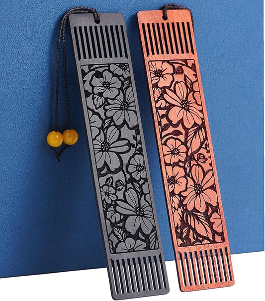 Flower Bookmark Wood Bookmarks for Women Book Lovers,Bookish Gifts for Women (Hollow Flower)