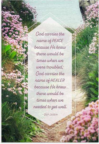 DaySpring - Roy Lessin - May the Lord Bless You - 4 Landscape Design Assortment with Scripture - King James Version - 12 Get Well Boxed Cards & Envelopes (U1206)