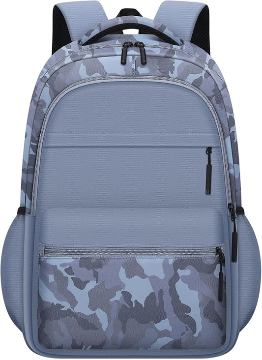 Cute Backpack for School Kids Camouflage Laptop Travel Backpack for Women Men Casual College Teen Bookbag(blue)