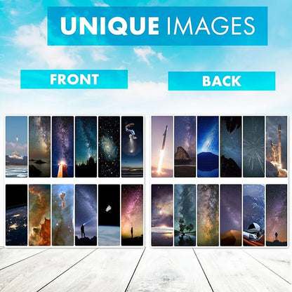 Livin Harmony || Cool Cosmic Space Bookmarks (12 - Set) || Stellar Gift for Kids and Everyone! || Made in USA!