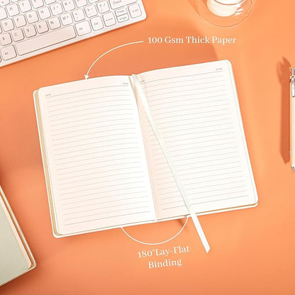 CAGIE Lined Journal Notebook for Women and Girls 256 Pages Cute Diary with Heart-Shaped Leather Journals for Writing A5 Soft Cover Notebooks for Work School (Fruit Green, A5)