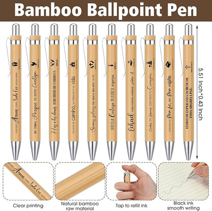 30 Set Spanish Christian Gifts Bulk Religious Notebooks with Bible Verse Pens,Inspirational Spiral Prayer Journal and Pen Set Church Gifts for Women Men Sunday Church Party (Kraft)