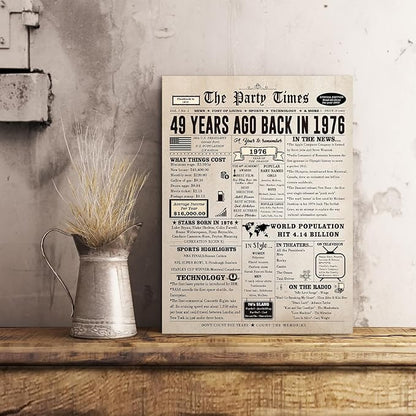 Happy 49th Birthday Card for Women Men, Funny 49 Year Old Birthday Gifts Card for Husband Wife Him Her, Retro 49th Bday Decorations