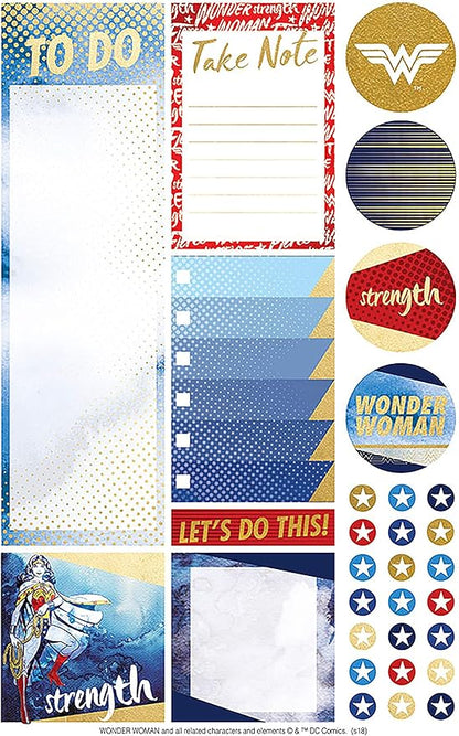 Paper House Productions STPL-0018 Wonder Woman Weekly Kit Planner Stickers, 3-pack, 3 Count
