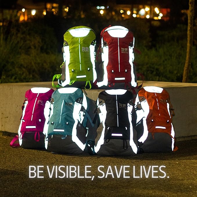 Reflective Motorcycle Backpack Lightweight, Water Resistant Casual Daypack with Laptop Pocket for Safe Commuter, Biking, and Daily Use. 35L Sport bookbag to Avoid Accidents (black backpack)