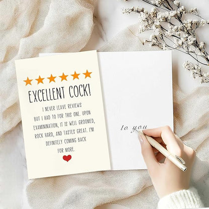 Funny Birthday Card for Husband from Wife, Humor 5-Star Greeting Card for Men, Birthday Gift for Him, Unique Birthday Decorations & Gifts for Men, Valentines Day Cards