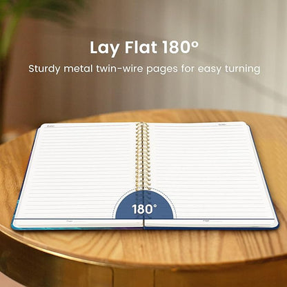 Pretty Cute Lined Spiral Journal Notebook for Women, Aesthetic College Ruled Notebook for Work & Note Taking, A5 Hardcover Journal for Writing, 140 Pages, Cosmic Clouds