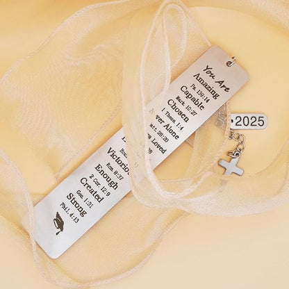 Graduation Gifts for Him Her 2025 Graduation Bookmark Gifts Class of 2025 Christian Graduation Gifts for Women Men Girls Senior 2025 High School College Graduation Gifts for Her Bible Book Marker
