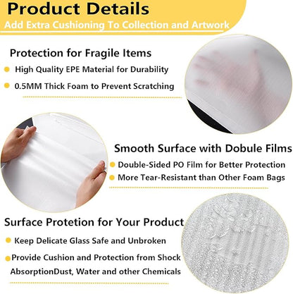 16”x20” 50Pack Foam Pouches, Large Moving Supplies for Packing Dishes Artwork, 0.5MM Thick Cushion Foam Bags for Storing Shipping Breakables, fragile Padding Material Sleeves for Fragile Plates China