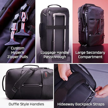 HyperX Knight Gaming Backpack for Laptops Large Storage Durable Travel Ready Black