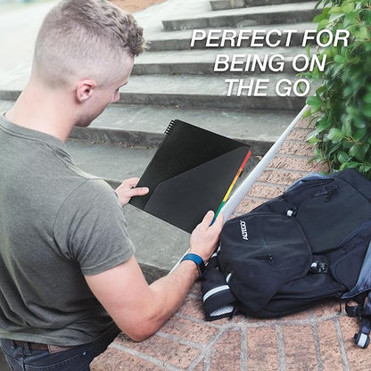 Samsill Left-Handed 10 Pocket Poly Project Organizer with 5 Dividers, File Folders Letter Size, Quick Access Front Pocket, Refillable Notepad, Erasable Write-On Tabs in Assorted Colors