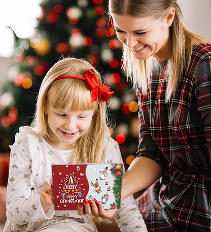 Christmas Cards with Envelopes, Stocking Stuffers for Adults, 6 Assorted Designs Holiday Greeting Cards,Christmas Party Favors 12Pcs Pack Set 6x4 inch, Cards For Family, Kids, Friends