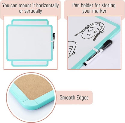 Mr. Pen- Dry Erase Board, 14” x 11” with a Black Dry Erase Marker, Mint Green Frame, Small White Board Dry Erase, Dry Erase Board Small Dry Erase Board, Small Whiteboard