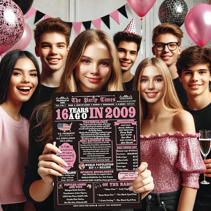 Sweet 16 Party Decorations, 16th Birthday Gifts for Girls – Perfect Sweet Sixteen Birthday Card & Decorations for a Memorable Celebration!