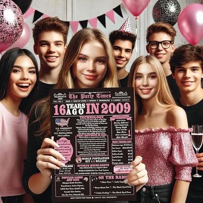 Sweet 16 Party Decorations, 16th Birthday Gifts for Girls – Perfect Sweet Sixteen Birthday Card & Decorations for a Memorable Celebration!