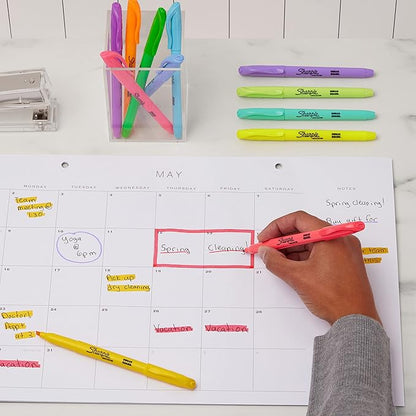 SHARPIE Pocket Highlighters, Narrow Chisel Tip, 12 Assorted Fashion Colors, 36 Count