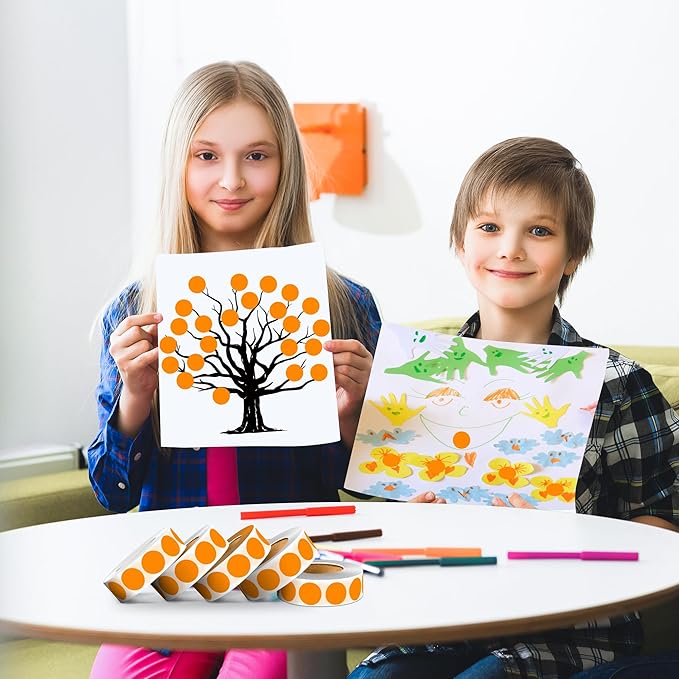 PARLAIM 10 Rolls 3/4" Dot Stickers, 10000 Pack Round Color-Code Circle Labels, Orange Sticker for Color Coding