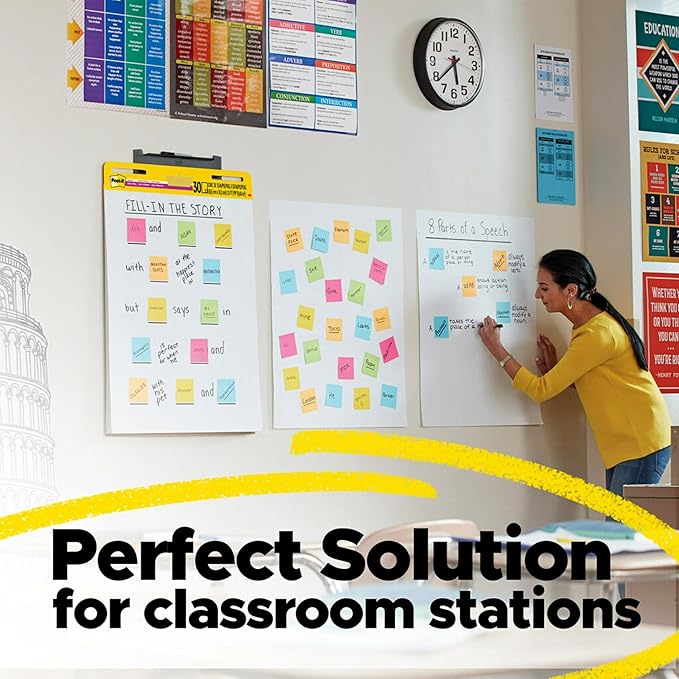 Post-it Super Sticky Easel Pad 25 x 30 Inches 30 Sheets/Pad 2 Pads (560) Large White Grid Premium Self Stick Flip Chart Paper Super Sticking Power