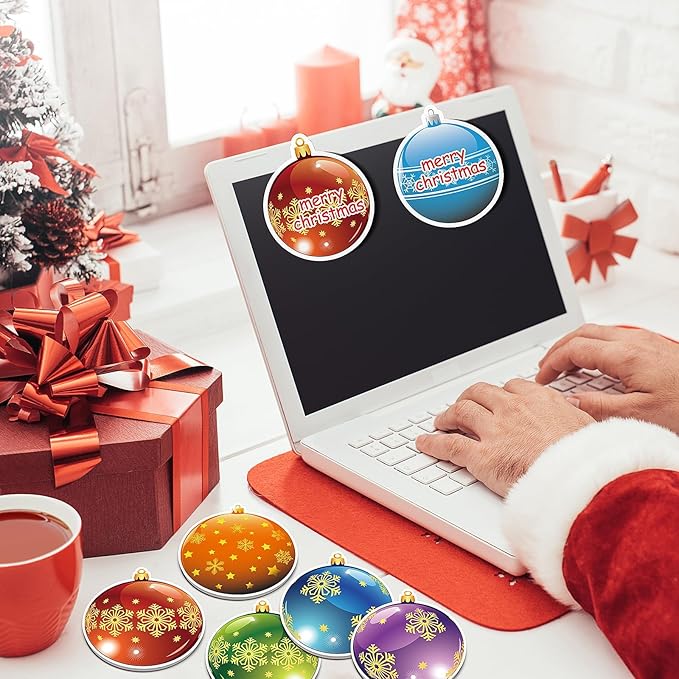 48 Pieces Christmas Lights Ball Sticky Notes Christmas Lights Ball Design Self-Adhesive Note Pads Sticky Memo Notes for Xmas School Office Home Supplies Students Teachers Present