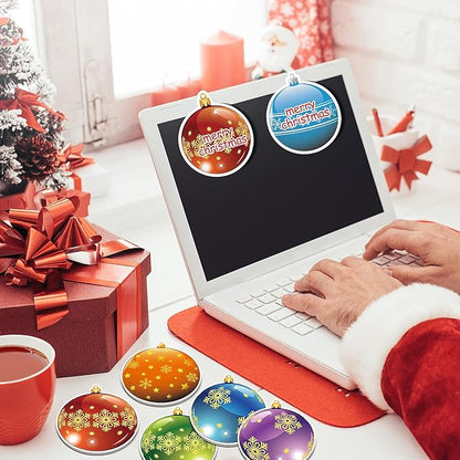 48 Pieces Christmas Lights Ball Sticky Notes Christmas Lights Ball Design Self-Adhesive Note Pads Sticky Memo Notes for Xmas School Office Home Supplies Students Teachers Present